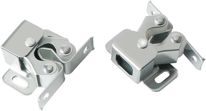 Alise Cabinet Door Latch,Cupboard Closet Doors Catch Closer Double Ball Roller Latches,Cold Rolled Steel Silver CA1000LS-12P(Pack of 12)