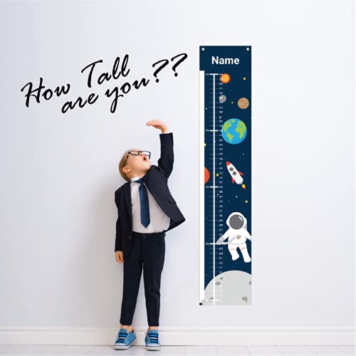 Personalized Kids Canvas Growth Chart, Kids Height Chart, Growth Chart Banner, Astronaut, Space