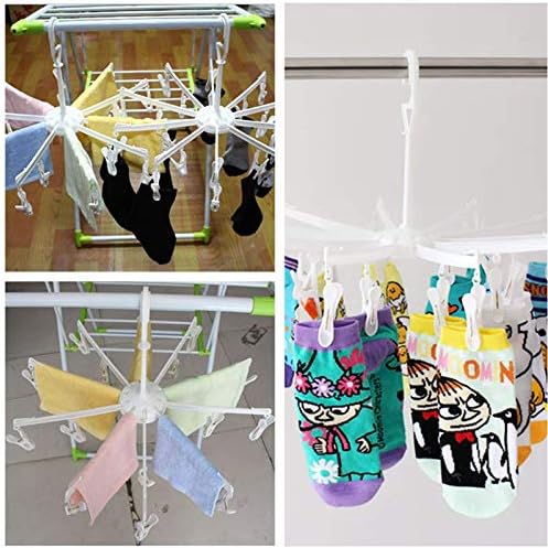 DurReus Foldable Clip Drip Laundry Hanger Portable Plastic Hanging Dryer with 20 Clips for Drying Cloth Diapers,Baby Clothes,Bras,Underwear,Hat,Gloves,Socks