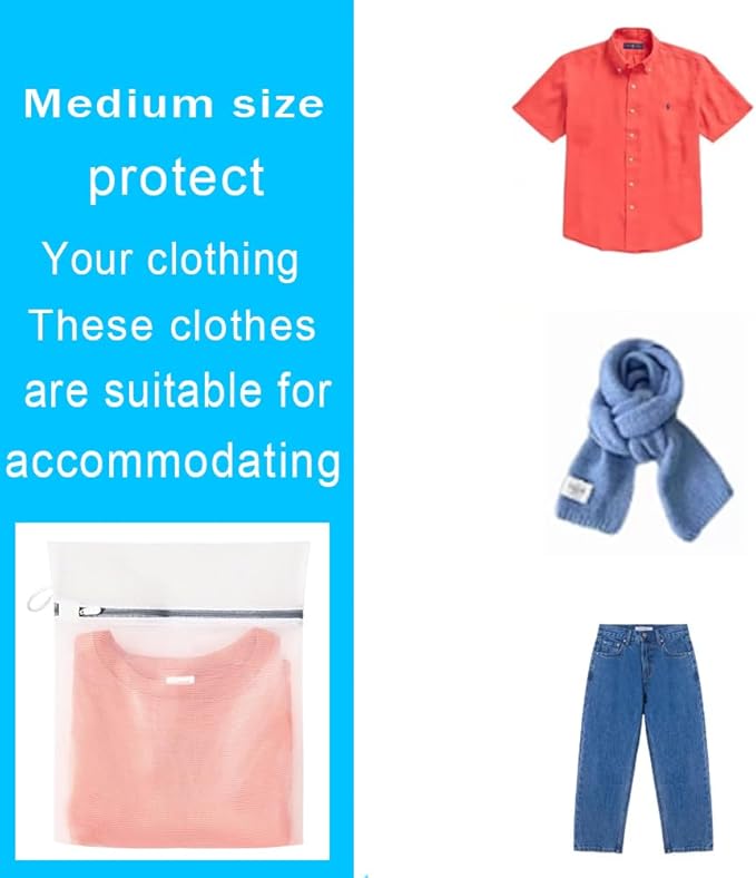 Mesh Laundry Bags for Delicates,with Upgrade the hanging ring,mesh laundry bags for washing machine12 x 16 Inches (1 Medium)