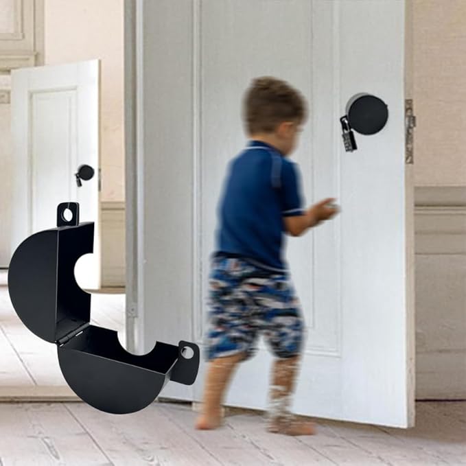 Door Knob Lockout Device with Password Lock and Key Lock Prevents Operating The Knob Cover to Disable Faucet Valve Spigot Dementia Door Locks for Elderly (Silver)