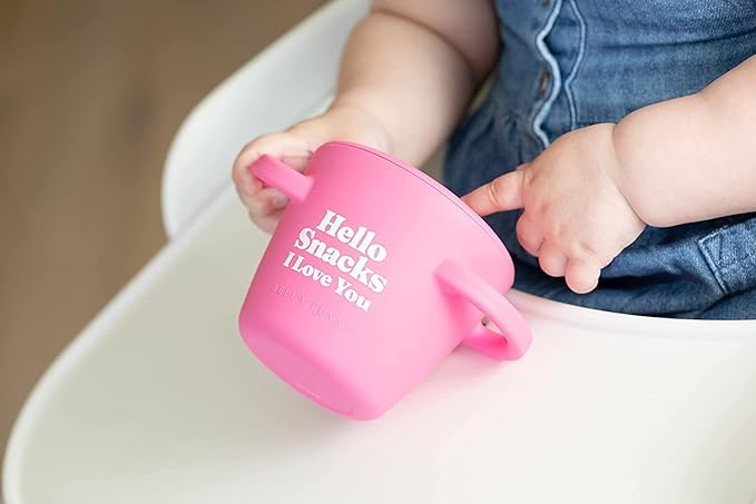 Snack Cups for Toddlers by Bella Tunno, Silicone Spill Proof Food Container with Lid, Babies & Kids 6-12 Months, Hello Snacks