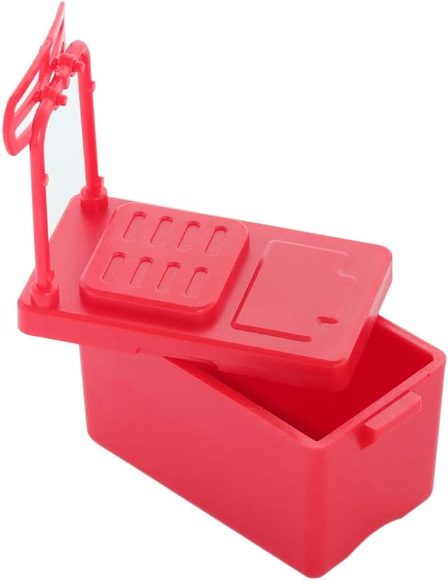 5PCS Plastic RC Mini Tool Set/Fishing Box/Medical Chest/Refrigerator/Fuel Tank/Tool Case Compatible with traxxas TRX4 Axial SCX10 1/10 1/8 RC Crawler Climbing Car Simulation Decoration(Red)