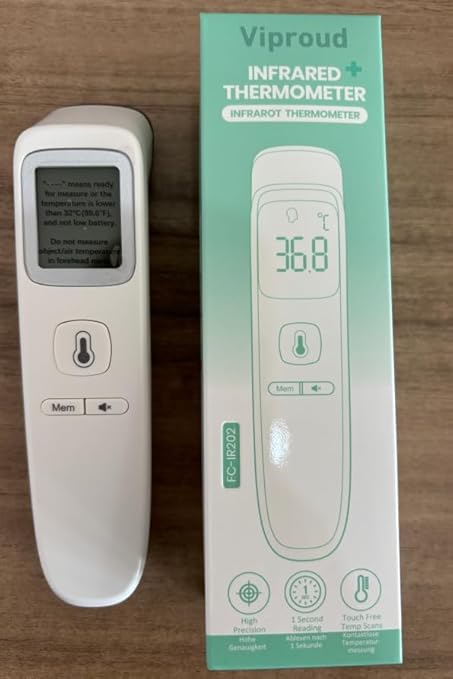 No-Touch Thermometer for Adults and Kids, Fast Accurate Digital Thermometer with Fever Alarm & Silent Mode, Easy-to-use, Forehead Thermometer for Babies, Kids & Elderly