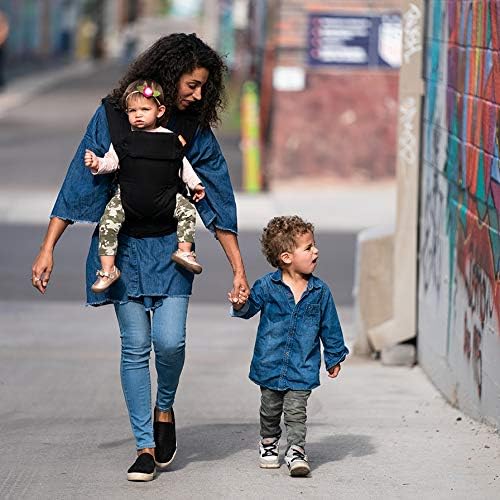Beco Gemini Baby Carrier from Newborn to Toddler - Certified Ergonomic Newborn Baby Carrier for Infants and Children of 7-35 lbs - M Shape, Adjustable Seat, 100% Cotton (Metro Black)