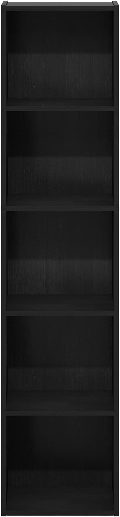 Furinno Luder Bookcase / Book / Storage, 5-Tier Cube, Blackwood