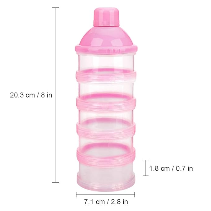 Accmor Formula Dispenser On The Go, 5 Compartments Stackable Formula Container for Travel, Baby Milk Powder Kids Snack Container, BPA Free