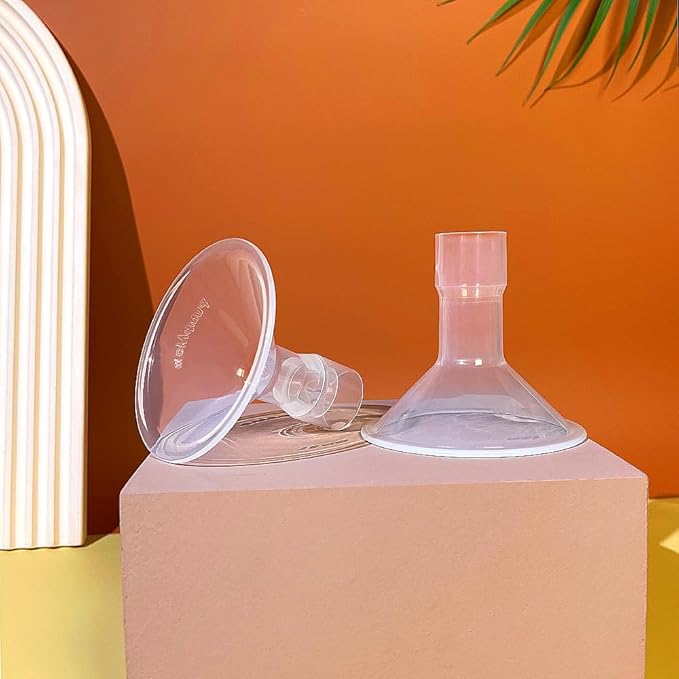 PumpMom 21mm Breastshields for Medela Breast Pump Parts, Compatible with Medela Accessories, Not Original PersonalFit Flex Breast Shield Pump Parts, 2pcs (21mm)