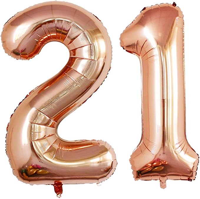 GOER Number 12 Balloons for 12th Birthday Sweet 12 Party Decorations,42 Inch Jumbo Foil Helium 21 Balloons for 21st Birthday Party Decoration (Champagne Gold)