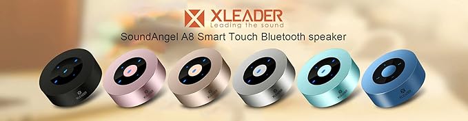 XLEADER Mini Bluetooth Speaker (Gift Box Packed) Portable Speakers Bluetooth Wireless with Micro SD Card Slot, Mic, Aux Input, Touch Screen, 12H Playtime, Small Speaker for Laptop Office Yoga,Silver