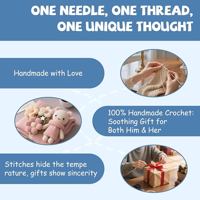 ARMINACO Crochet Kit for Beginners & Adults – 59pcs Complete Starter Set with Ergonomic Hooks (0.6-6.0mm), Yarn, Tools & Travel Bag – Craft Gift for Women, Teens & Seniors