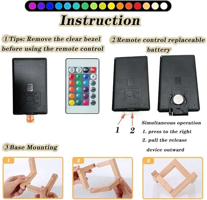 YDSIII Saturn Lamp 8.66 inch Moon Lamp Galaxy Lamp 16 Colors LED 3D Moon Light USB Rechargeable Remote&Touch Control Nursery Room Decor Birthday Gift for Girls&Boys&Women