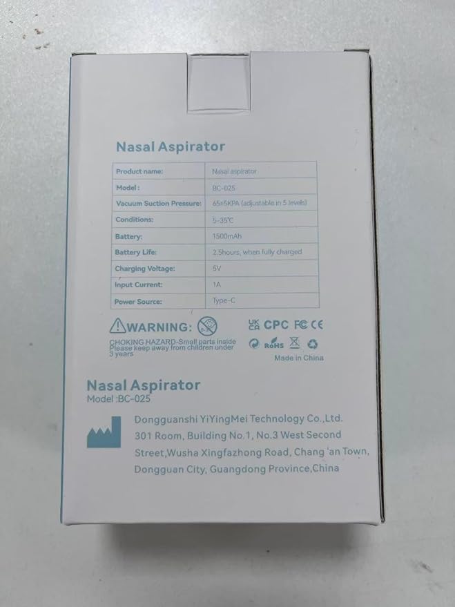 Nasal Aspirator (BC-025) for Baby, 2 in 1 Rechargeable Electric Baby Nose Suker with Sprayer, 70KPA Snot Sucker for Baby with 5 Suction Levels, Type-C Charging with Music and Soothing Light