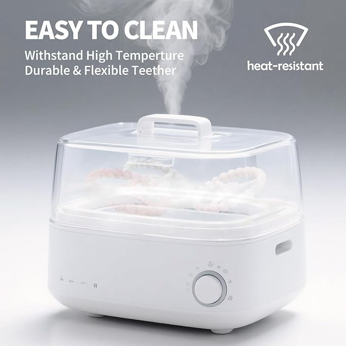 3 Pack Baby Teething Toys 3-6 Months, Silicone Ring Teethers for Babies 6-12 Months, Freezer Safe Chew Toy with Textured Grip for Boys Girls Teething Relief, Infant Easter Gift (Sandy Rose Pink)