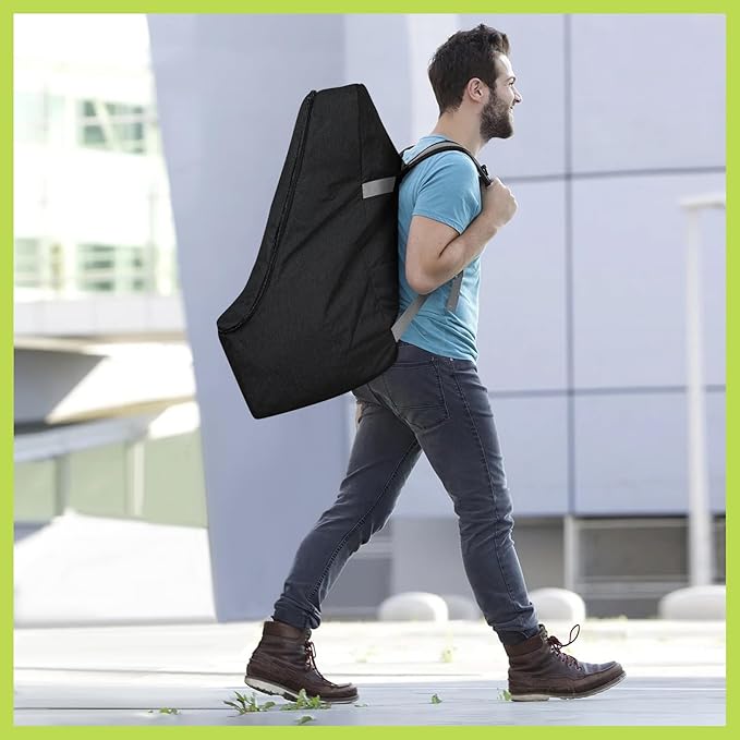 Padded Car Seat Travel Bag for Airplane, Heavy Duty Backpack for Air Travel, Water-Resistant Carrier with Shoulder Strap, Fits Most Car Seats (Black)