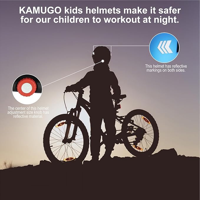 KAMUGO Toddler Helmet Kids Bike Helmet for Girls Boys Ages 2-8 Years,Toddler Bicycle Helmet Suitable for Skateboard Scooter Roller Skating Inline Roller Skating