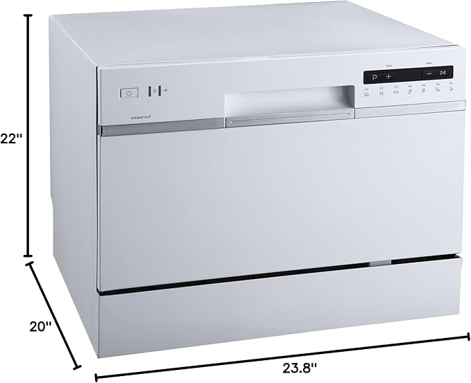 EdgeStar DWP63 21-5/8 Inch Wide 6 Place Setting Countertop Dishwasher - White