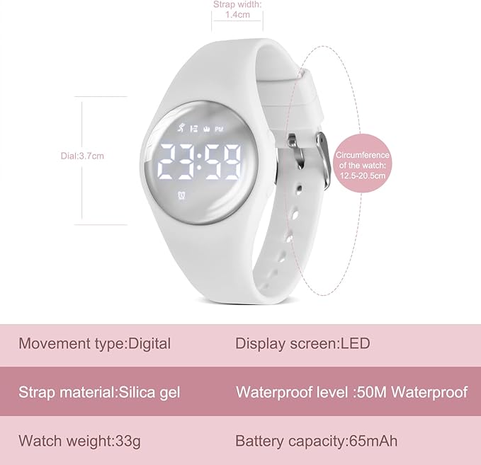 Kids Watches for Girls Boys Digital Sport Watch with Step Counter Pedometer Vibration Alarm Clock, No App Waterproof Fitness Tracker Kids Watch Boys Girls Teens Students Ages 5-16