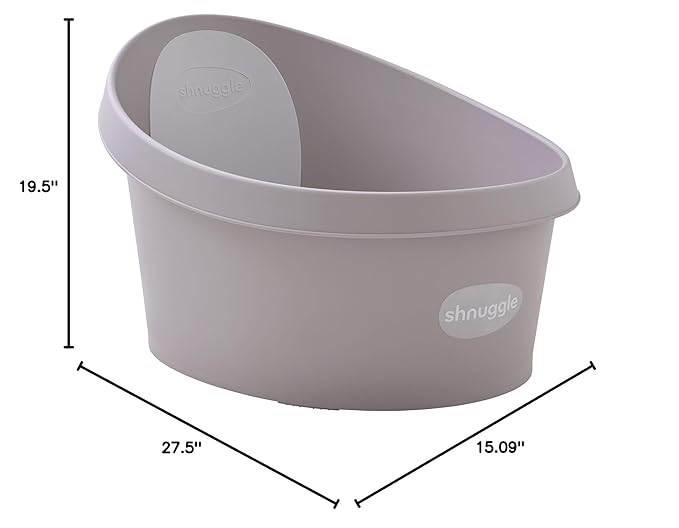 Toddler Bath Tub | Larger Bath for Bigger Kids at Bathtime | Includes Warm and Soft Foam backrest | Grippy Anti-Slip Surface | Includes Easy Drain Bath Plug | Taupe Beige