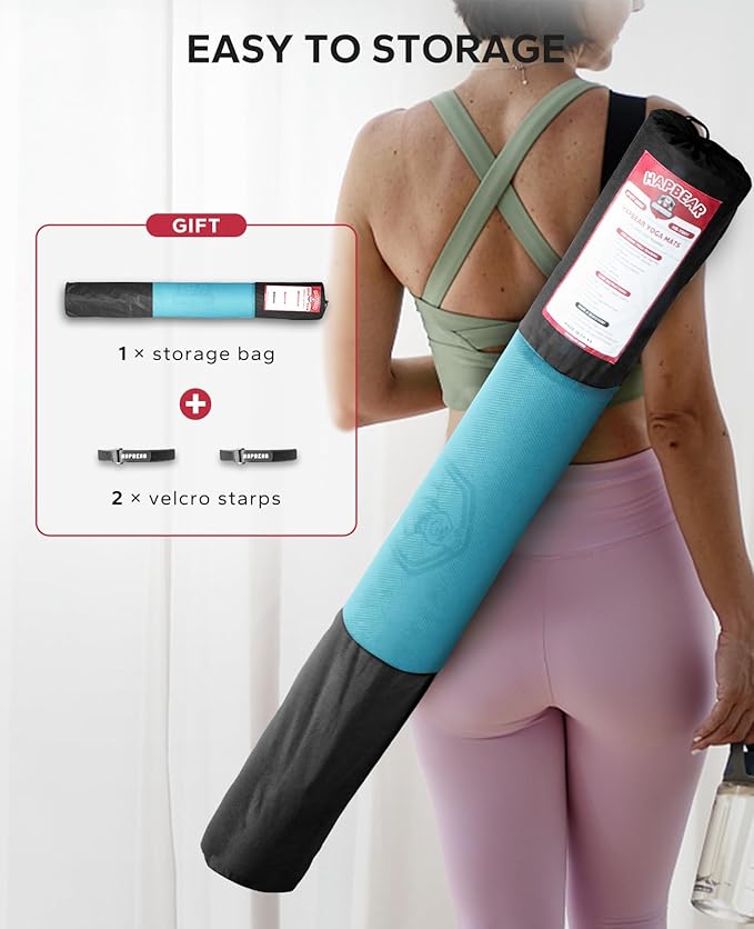 HAPBEAR Extra Large Yoga Mat - 72"x48"/78"x54", 1/4" & 1/3" Thick, Non-Slip, Durable, Eco-Friendly, Wide Exercise Mat for Home Workouts, Yoga, Pilates, Stretching, Meditation (Barefoot Exercise)