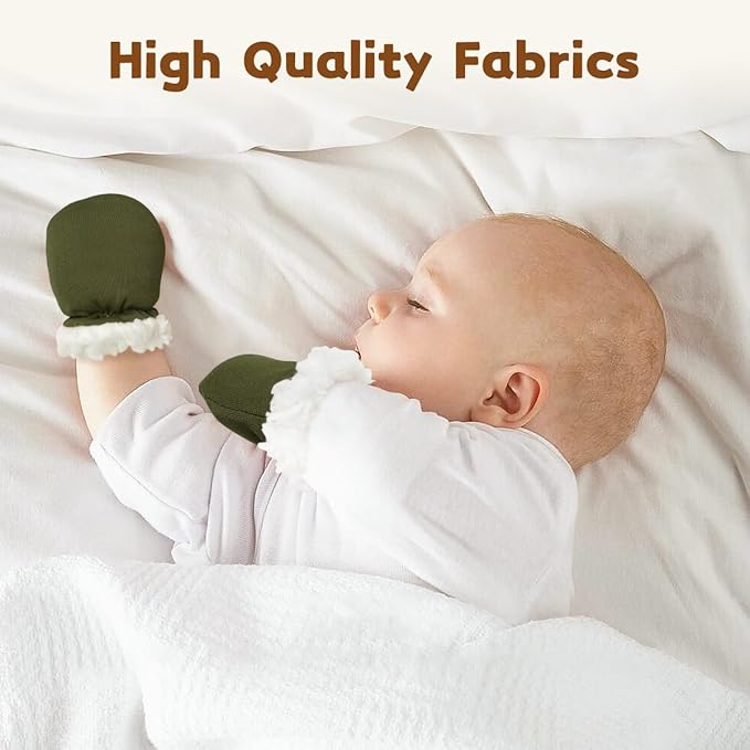 Cute Baby Mittens Newborn, No Scratch Baby Boy Mittens, Baby Girl Hat Gloves for Toddlers, Infant, Newborn