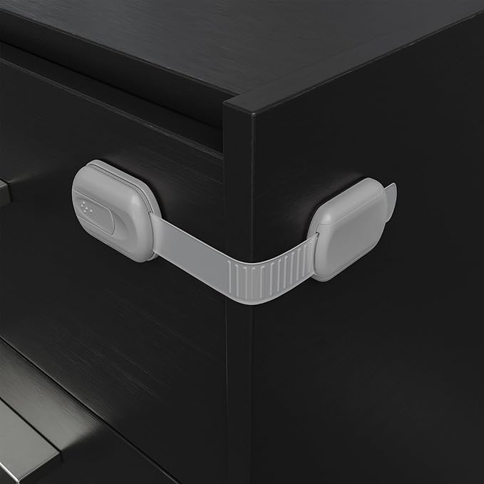 Baby Proofing Child Safety Locks (8 Pack) by Skyla Homes - The Safest, Quickest and Easiest 3M Adhesive Cabinet Latches, No Screws & Magnets, Multi-Purpose for Furniture, Kitchen, Ovens, Toilet Seats