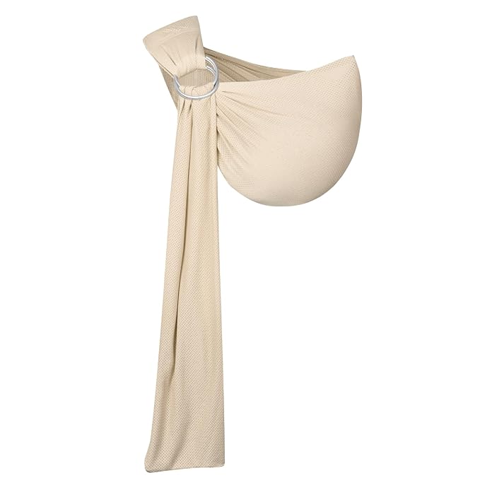 Water Ring Sling Baby Carrier, Adjustable Lightweight Breathable Newborn Carrier Sling for Summer, Swimming, Pool, Beach, Front Chest Mesh Infant Wrap Carrier for Baby Gift ( Beige