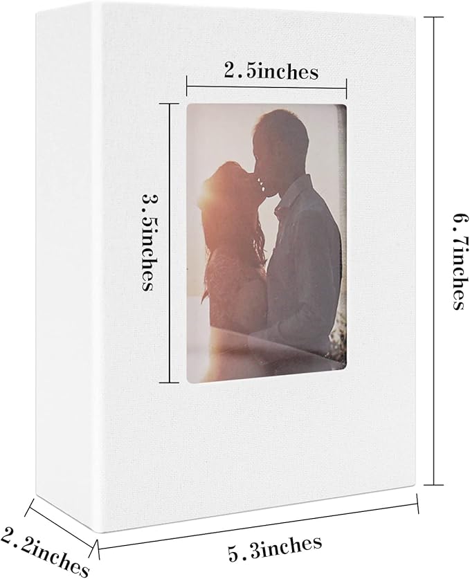 Vienrose Photo Album 4x6 100 Pages Photos Linen Cover Picture Book with Front Window for Baby Wedding Children