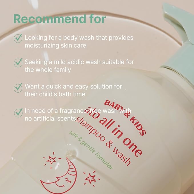 AVCA Baby & Kids All-in-One Shampoo & Wash for Sensitive Skin and Gentle Cleansing 500ml/16.90fl. oz.