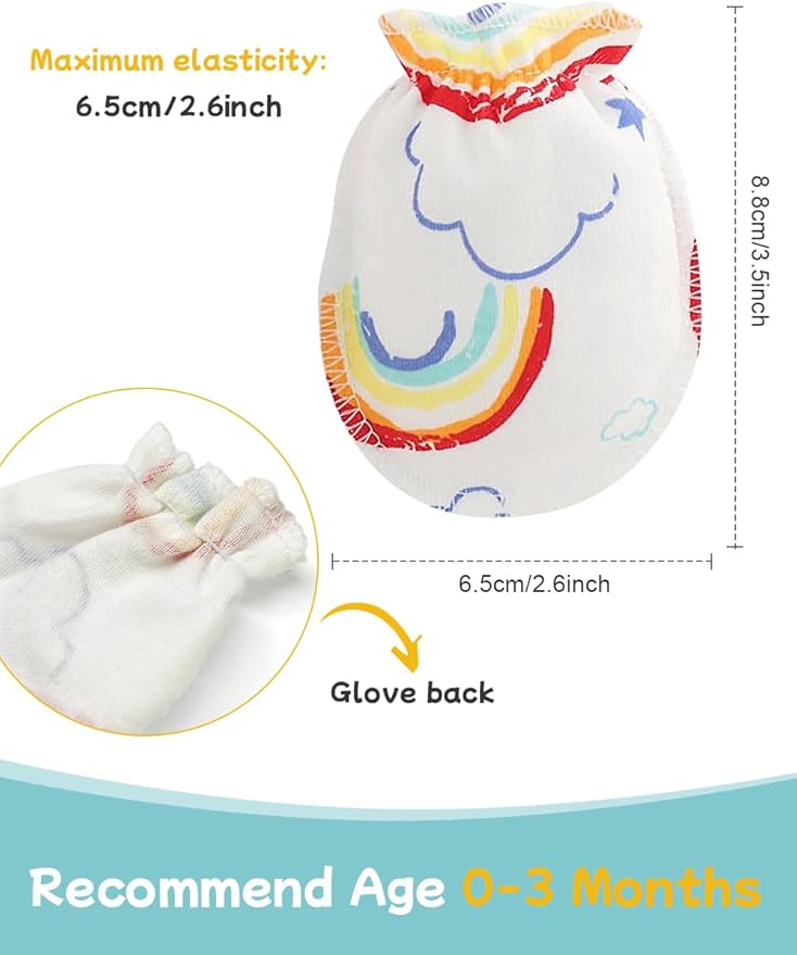 Cute Baby Mittens Newborn, No Scratch Baby Boy Mittens, Baby Girl Hat Gloves for Toddlers, Infant, Newborn