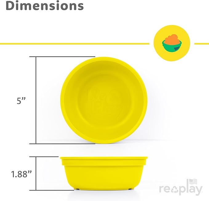 Re-Play 12 Oz. Toddler Bowls for Snack and Everyday Dining - Dishwasher and Microwave Safe - Made in USA - Set of 3-5.75" x 5.75" x 2" - Easter