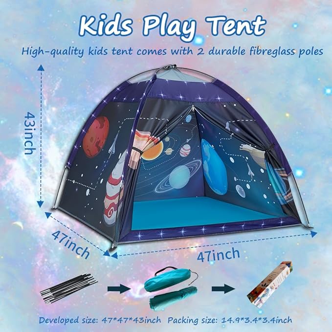 Space World Play Tent-Kids Galaxy Dome Playhouse for Boys and Girls Imaginative Play Popup Tent for Kids Indoor/Outdoor Fun,Perfect Kidâs Gift- 47" x 47" x 43"