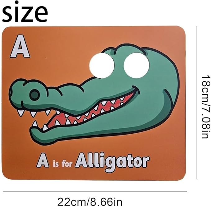 26 PCS Alphabet ABC Flash Cards with Animal Masks, Alphabet mask Cards, Giant Letter ABC Animal Faces Flash Learning Flashcards, Interactive Education Games, Learn Letters (Multicolor, 3Pcs)