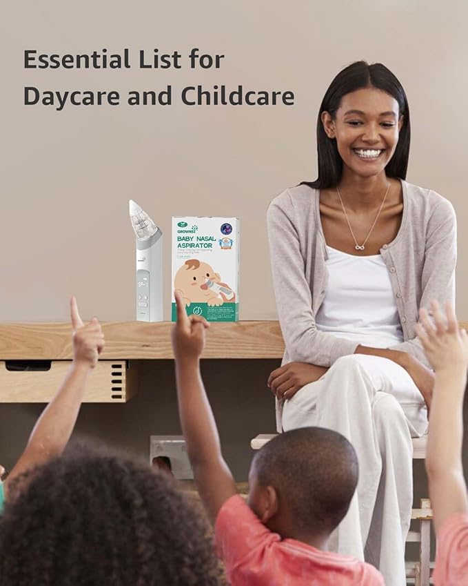 GROWNSY Nasal Aspirator for Baby, Electric Baby Nose Sucker with Larger Suction Chamber and More Powerful Suction, Automatic Nose Cleaner with Music and Light Soothing Function