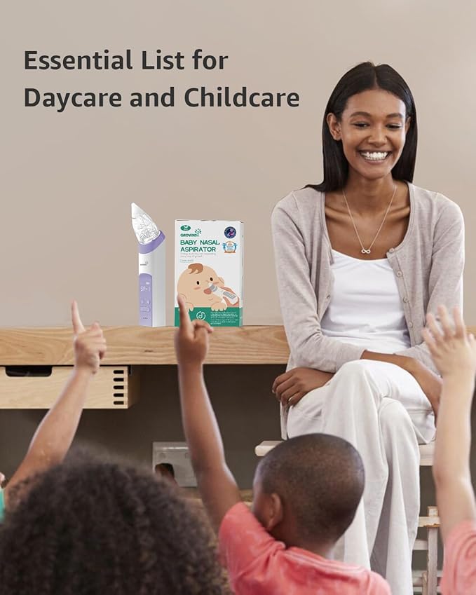 GROWNSY Nasal Aspirator for Baby, Electric Baby Nose Sucker, Automatic Nose Cleaner with Larger Suction Chamber and More Powerful Suction, Music and Light Soothing Function, Purple