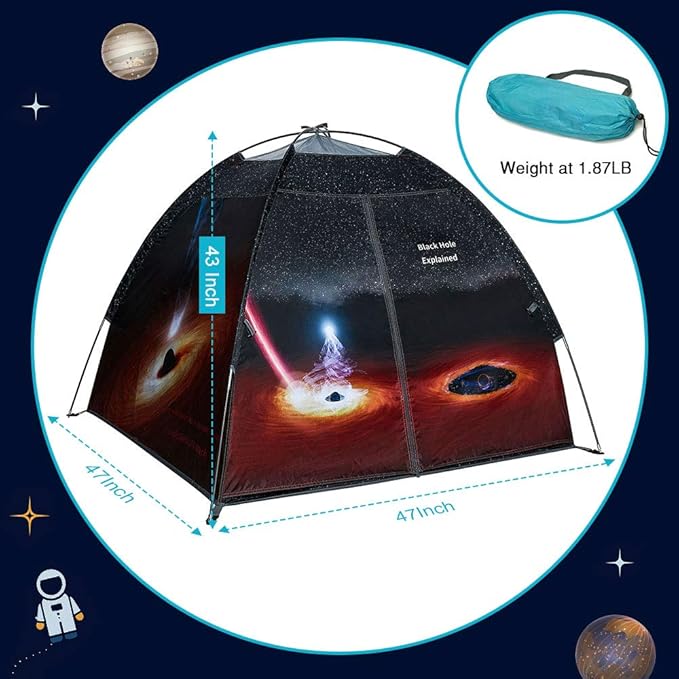 Space Tent for Kids Sensory Black Hole Pop Up Play Tent Kids Tent for Outdoor Indoor,Space Tent for Boys and Girls-47" X 47" X 43 "