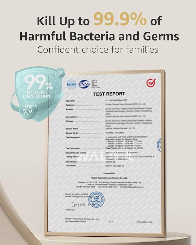 Baby Bottle Sterilizer, HAUTURE Bottle Sterilizer and Dryer, One-Dial Control Electric Steam Bottle Sanitizer for Baby Stuffs, Baby Bottles & Breast Pump Accessories