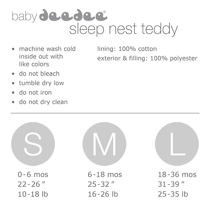 baby deedee Sleep Nest Teddy Baby Sleeping Bag, Gray Bubble Gum, Small (0-6 Month) (168)