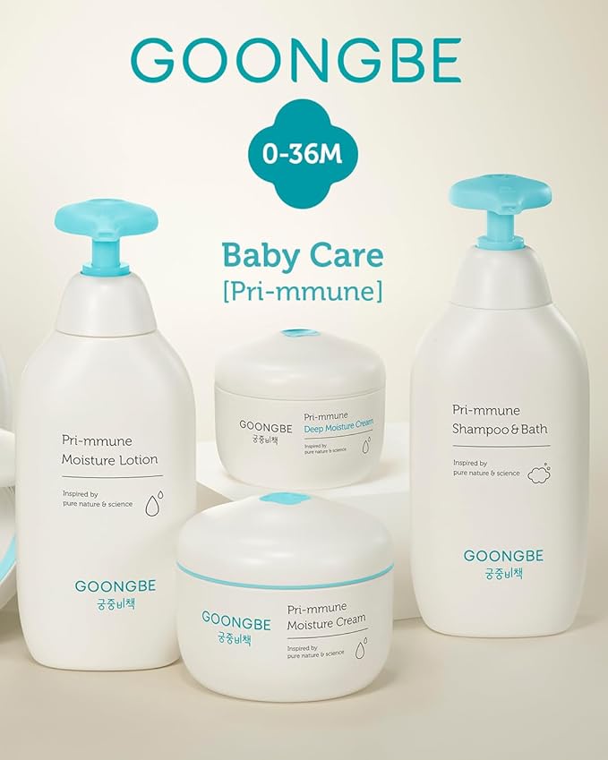 Pri-mmune Shampoo Bath & Moisture Lotion - Korean Baby Cleanser and Body Lotion - Hypoallergenic Moisturizing & Calming Daily Skincare - Gentle Cleanse, Naturally Derived, 11.8 oz.