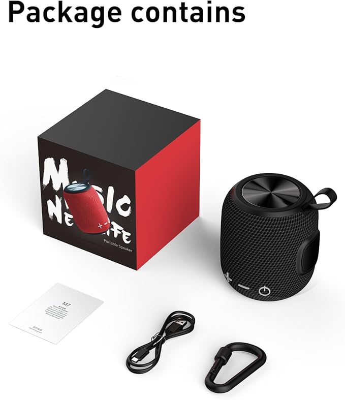 Portable Bluetooth Speakers Wireless Mini Speaker Bluetooth 5.0, 360 HD Surround Sound Stereo, IPX7 Waterproof for Travel, Pool and Outdoor Shower Speaker