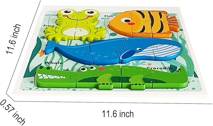 Wooden Toddler Puzzles Ages 1-3,Montessori Jigsaw Puzzle for Toddlers 1-3,Learning Toys for Kids 2-4 Years Old, Educational Gifts for Boys Girls 2-3