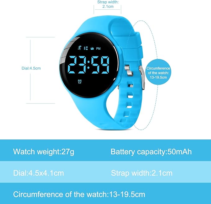 Kids Watches for Girls Boys Digital Sport Watch with Step Counter Pedometer Vibration Alarm Clock, No App Waterproof Fitness Tracker Kids Watch Boys Girls Teens Students Ages 5-16