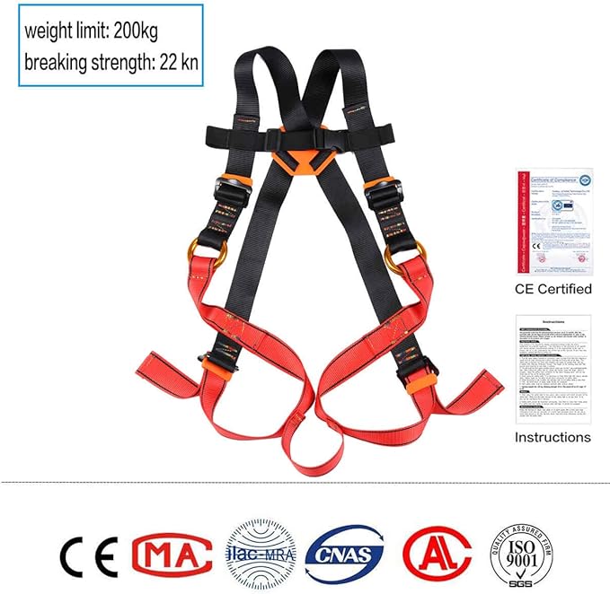 Kids Climbing Belt, Youth Full Body Safety Belt for Outdoor Expanding Training Caving, Zipline Belt Rappelling Equip