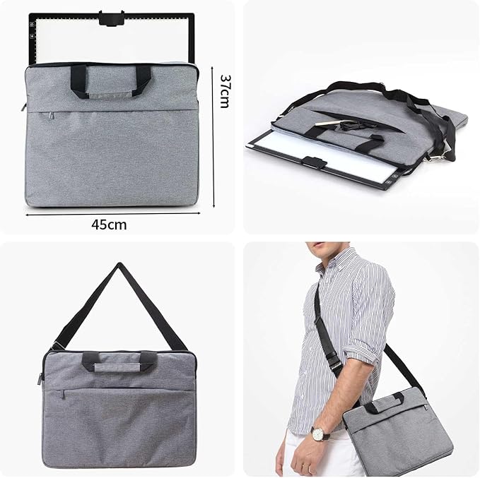 Rechargeable A3 Light Pad With Padded Case For Diamond Painting,Tracing Light Box with Stand/Clip/Magnet,3 Colors and 6 Levels of Brightness light board for Artists,Drawing,Sketching,Animation,Tracing