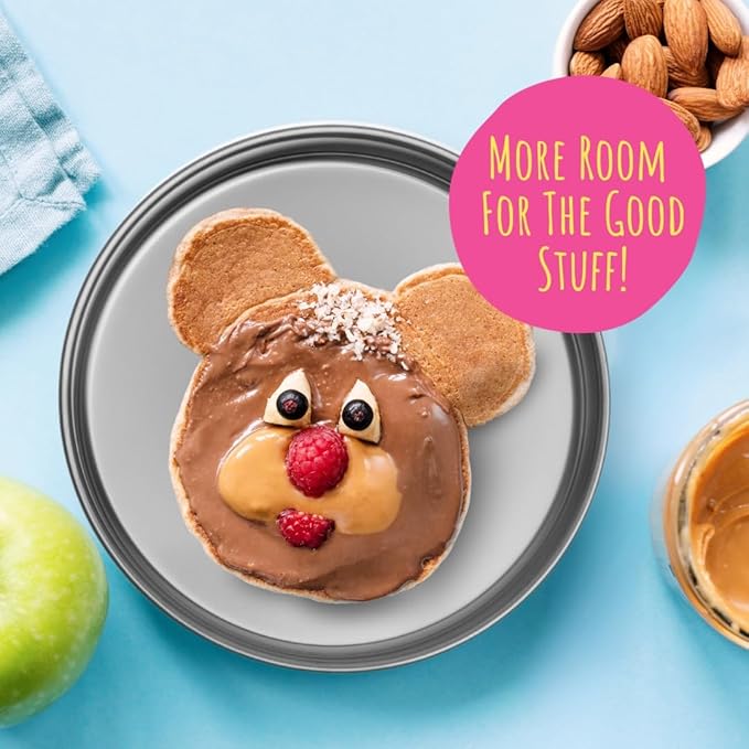 Elk and Friends 7.8” Stainless Steel Non Divided Plates with Silicone Sleeve + Storage Lid | Baby, Toddler, Kids | Dishwasher Safe | Dinner & Snack Plates | 2 Pack