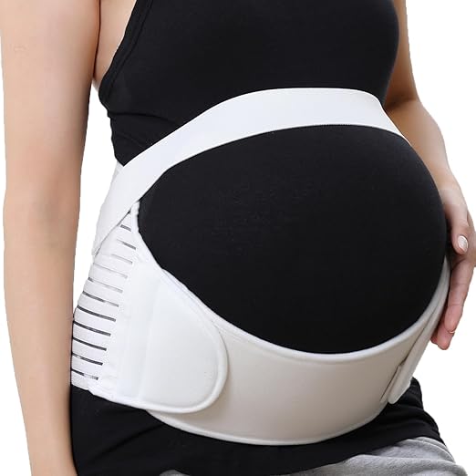 NeoTech Care Pregnancy Support Maternity Belt, Waist/Back/Abdomen Band, Belly Brace (Size L, Ivory Color)