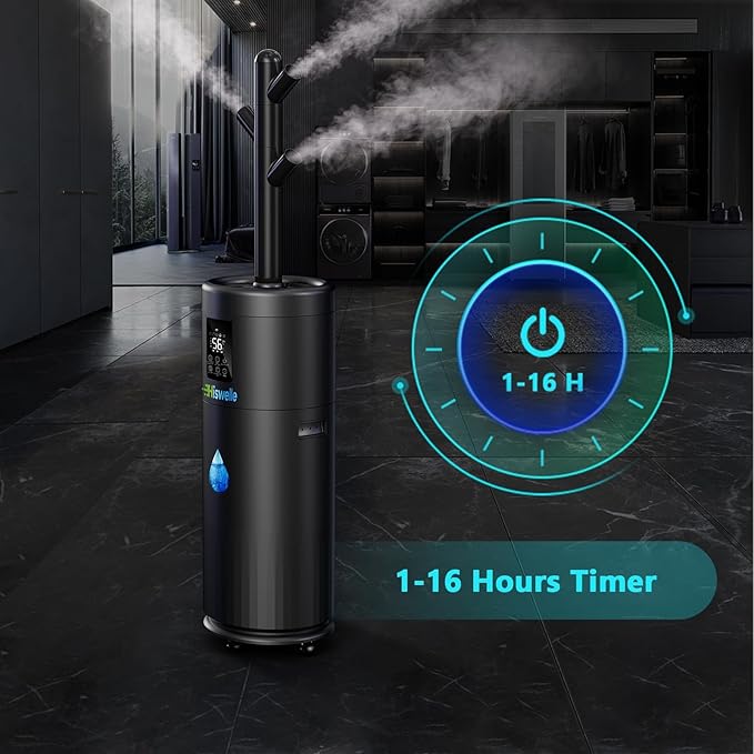 Large Humidifiers for Large Room 2000 sq ft, 17L/4.5Gal Humidifiers for Bedroom, Quiet Floor Humidifier with 4 Mist Mode & Extension Tube for Home Whole House School Office Commercial Plants