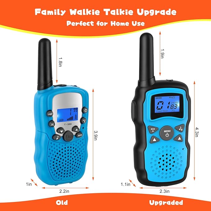 Wishouse Walkie Talkies Rechargeable for Kids Adults Long Range,Xmas Birthday Gift for Boys Girls 3 4 5 6 7 8 9 10 Year Old,Hiking Gear Camping Games Toys with Flashlight,VOX,Easy to Use 3 Pack