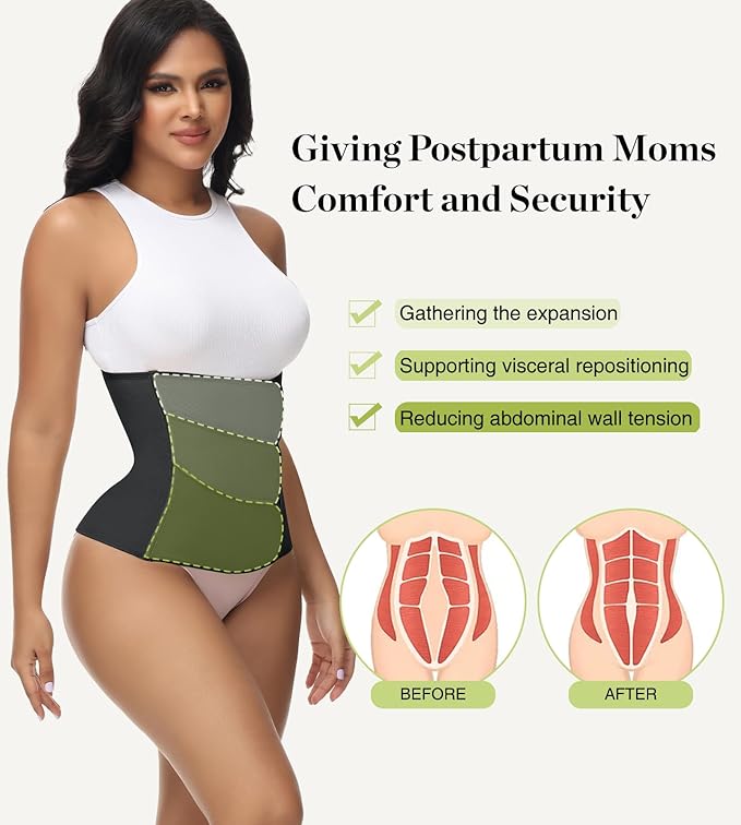 SHAPSHE Waist Trainer for Women Postpartum Recovery Wrap Waist Cincher Corset Shapewear Belly Band