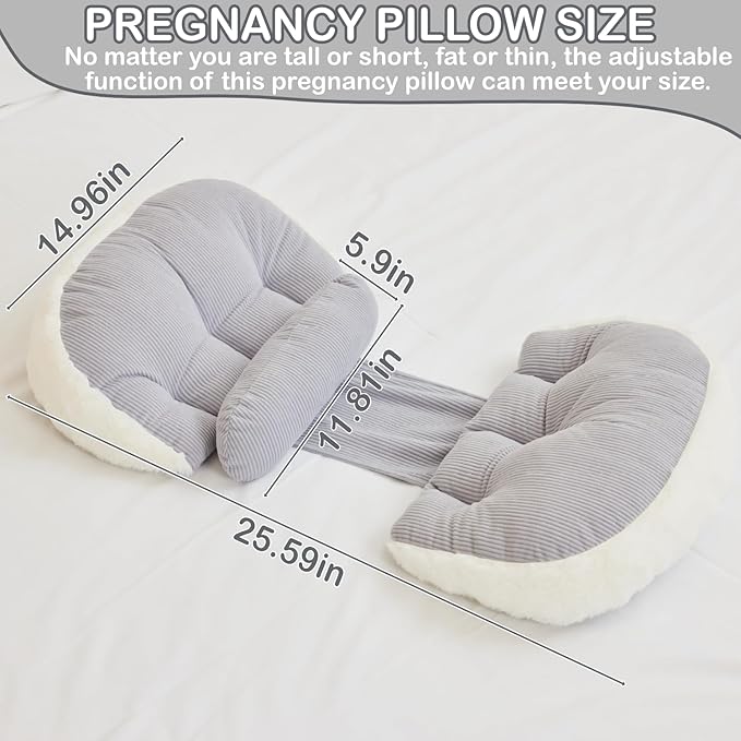 Pregnancy Pillow for Pregnant Women Sleeping,Pillow Maternity Pillow Support for Back, Legs, Belly, HIPS,Grey